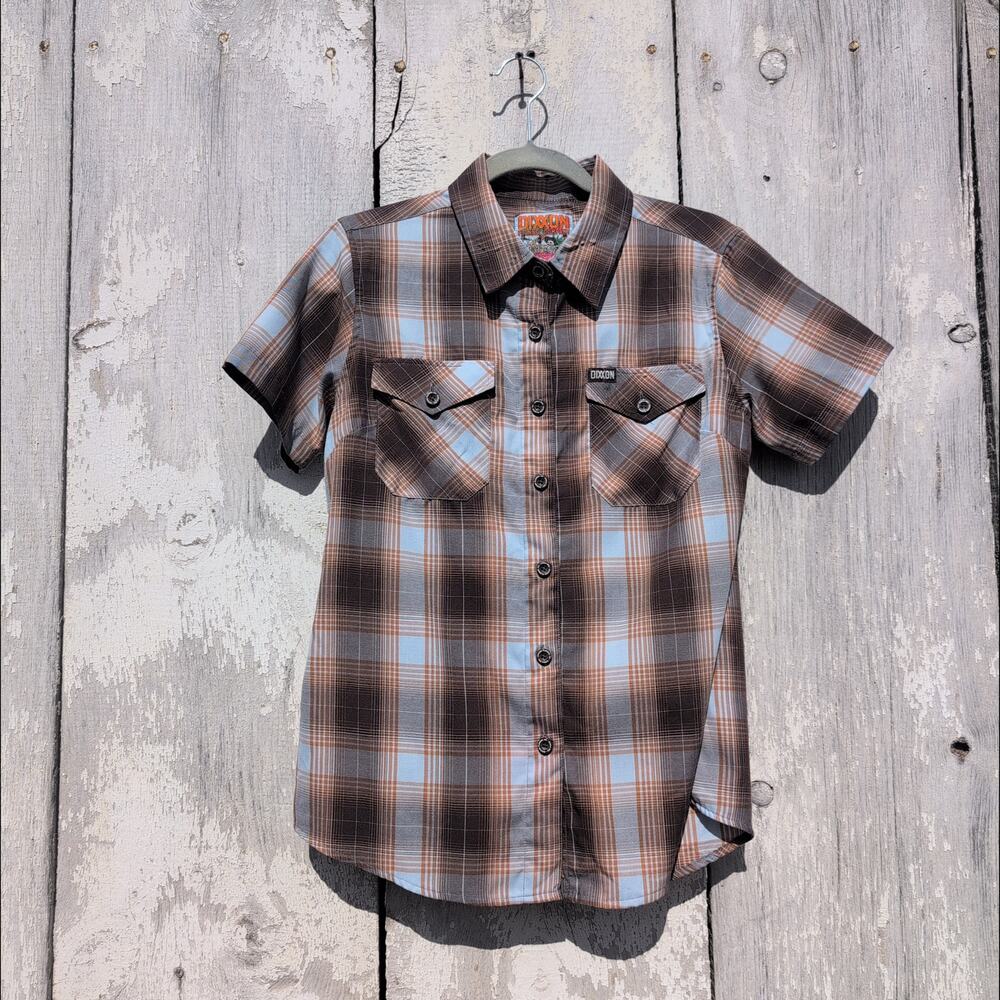 Dixxon Flannel The Pismo Bamboo Blend Fitted Button Down Plaid  Women's Med
